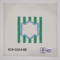 Monogram Striped Square - Green/Blue