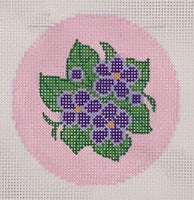 Purple Violets on Pink
