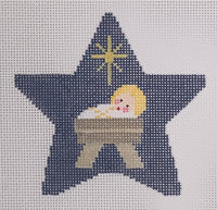 Jesus in Manger Star with stitch guide
