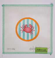 Crab on Aqua Cabana Stripes
