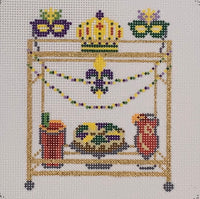 Mardi Gras Bar Cart
