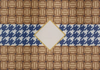 Houndstooth/Mono Clutch Navy (print)
