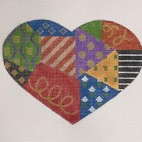 Crazy Quilt Heart with stitch guide
