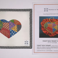 Crazy Quilt Heart with stitch guide