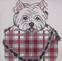 Westie in Pink Plaid Purse
