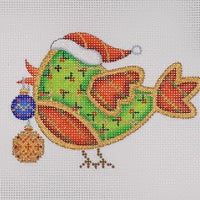 Christmas Sweetie Tweetie - Santa Hat with Ornaments