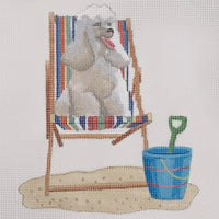 Retro Beach - Poodle on Deck Chair