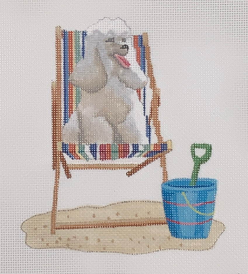 Retro Beach - Poodle on Deck Chair