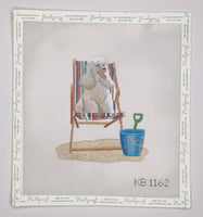 Retro Beach - Poodle on Deck Chair
