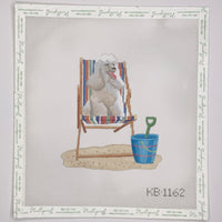Retro Beach - Poodle on Deck Chair