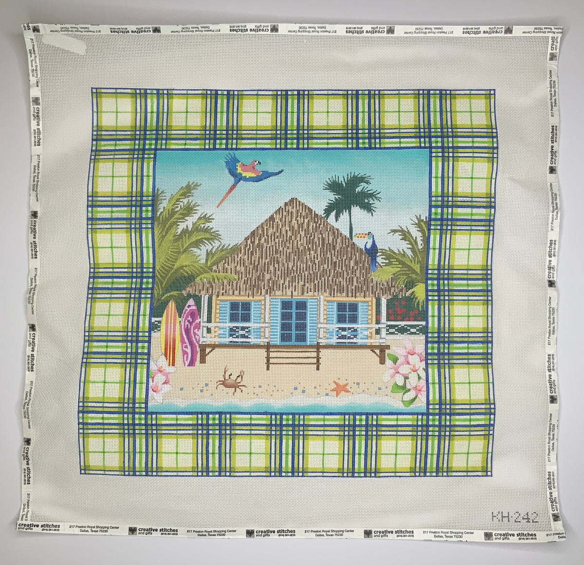 Tartan Tropical House 18M | Needlepoint Destashing