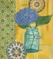 Vintage Glass Floral II Vertical
