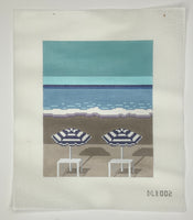 Niece in Nice Beach Umbrellas
