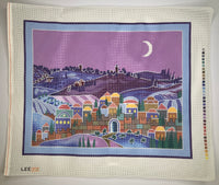 Moonlit Village Scene
