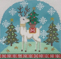 Snowdome - Reindeer with Tree
