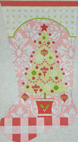 Pink Topiary Tree Stocking
