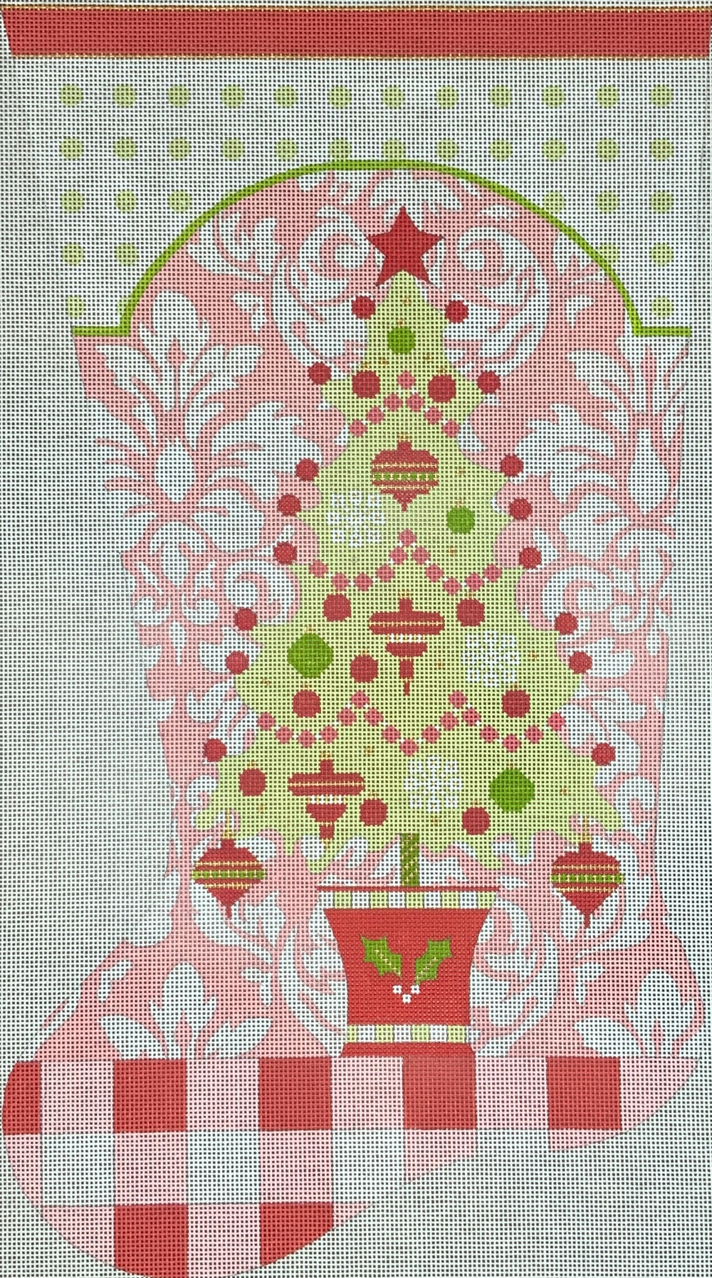 Pink Topiary Tree Stocking