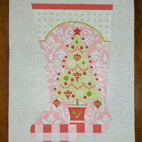 Pink Topiary Tree Stocking