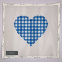 Large Blue Gingham Heart
