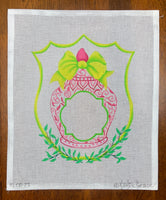Chinese Vase w/Bow - Pinks/Greens

