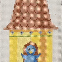 Yellow Birdhouse with Blue Bird