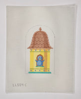 Yellow Birdhouse with Blue Bird
