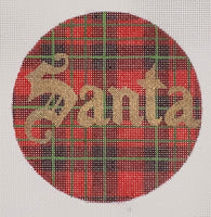 Santa Plaid Round
