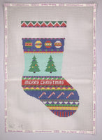Merry Christmas Tree Stripe Stocking on 10M
