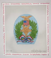 Memorial Day Wreath With Medal and Patriotic Ribbon
