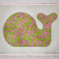 Med. Whale Sea Coral Pinks & Greens