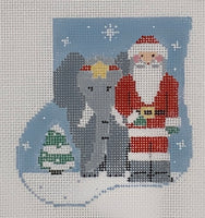 Stuffed Mini Sock: Elephant Santa with Elephant
