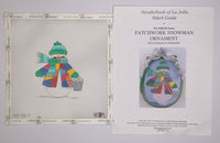 Patchwork Snowman Ornament with stitch guide
