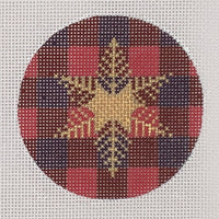 Gold Snowflake on Plaid