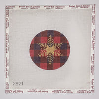 Gold Snowflake on Plaid