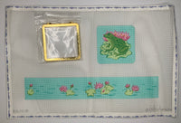 Large Square Hinged Box - Frog & Waterlillies

