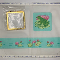 Large Square Hinged Box - Frog & Waterlillies