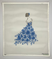 Lady with Blue Flowers - Large Size (print)
