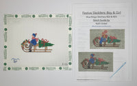 Festive Sled - Boy with stitch guide
