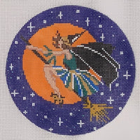 Witch on a Broom Round
