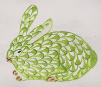 Mini Herend Crouching Bunny  - Lime
