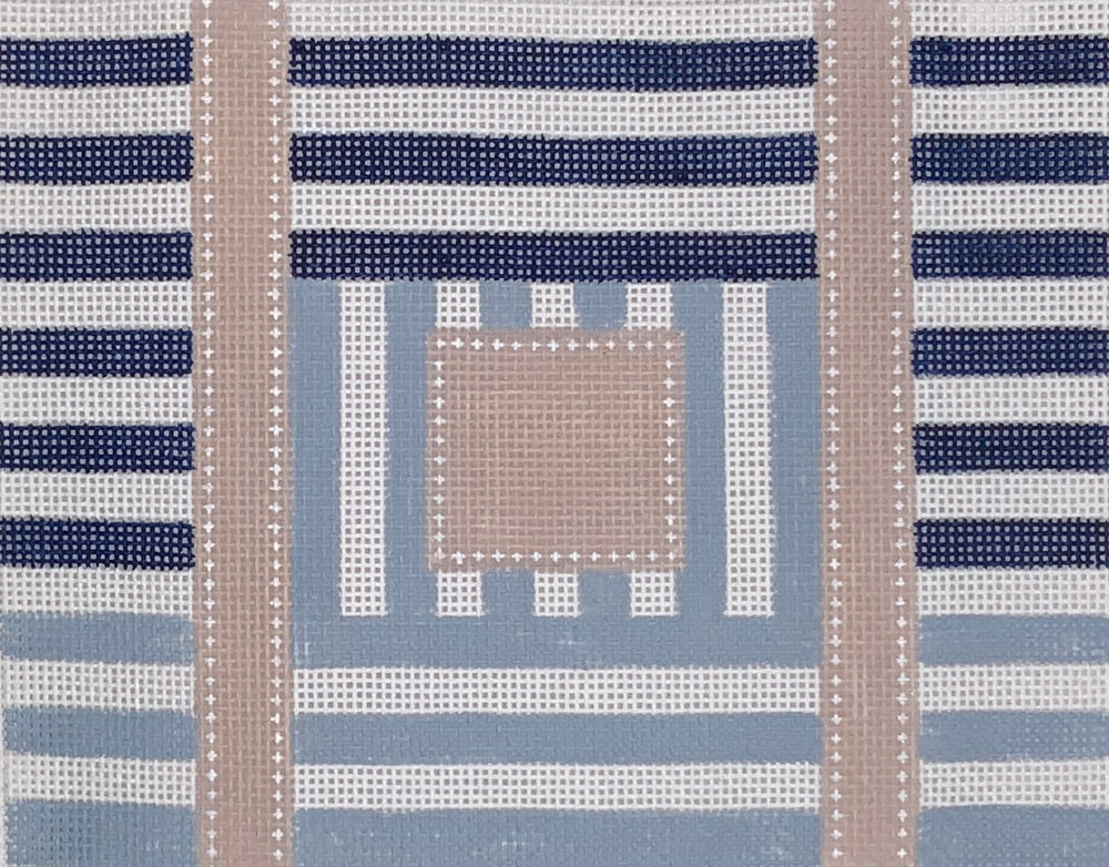 Multi Stripe Tote - Navy Sky