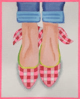 Here's Looking at Shoe - Gingham Wedges w/Bows on Back
