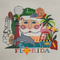 Florida Santa Head with stitch guide