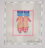 Here's Looking at Shoe - Gingham Wedges w/Bows on Back
