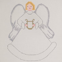 Angel with Harp with stitch guide