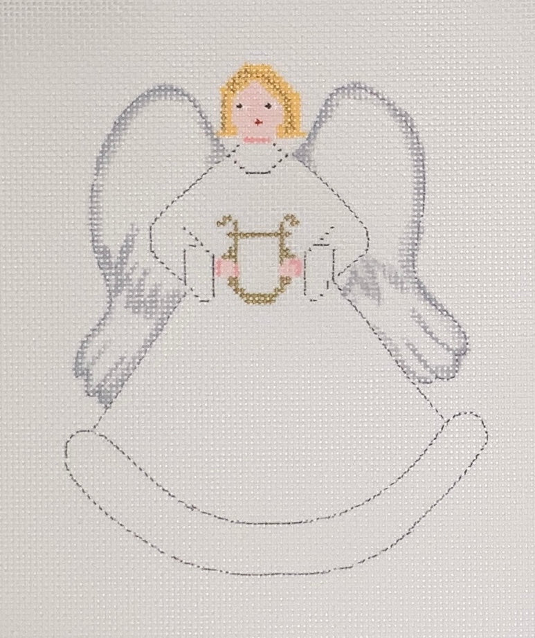 Angel with Harp with stitch guide