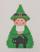Green Witch with Cat Angel
