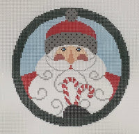 Santa Circle with Candy Cane with stitch guide
