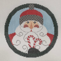 Santa Circle with Candy Cane with stitch guide