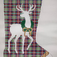 Reindeer on Plaid Stocking